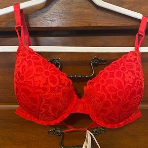 Victoria’s Secret Red Lace Demi Bra 36 C